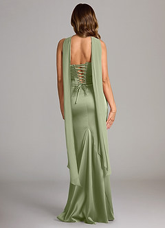 Azazie Sorrel Bridesmaid Dresses Pistachio Mermaid Strapless Stretch Satin Convertible Dress image2