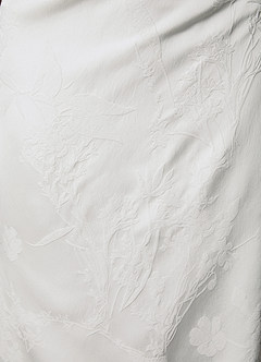 Azazie Hibiscus Wedding Dresses Diamond White Sheath Floral Jacquard Dress image6