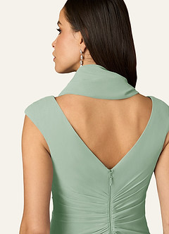 front Azazie Abrigo De Gasa Sarah De Color A Juego