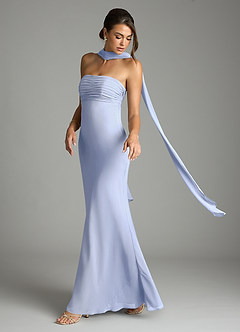 Azazie Saylor Brudtärnklänningar Klä av Sjöjungfru i Chiffong Axelbandslös Is image8