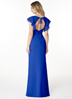 Azazie Val Final Sale Royal Blue Mermaid V-Neck Keyhole Chiffon Dress image2