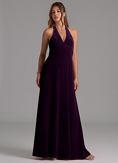 Azazie Tessie Robes de demoiselle d'honneur Robe Trapèze en velours Plissée Grain De Raisin image4