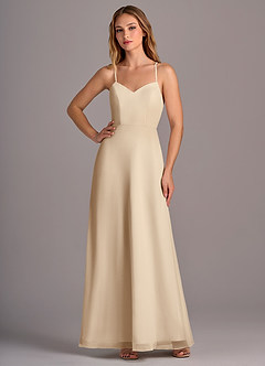 Azazie Mei Brautjungfernkleider A-Linie Chiffon Kleid Champagner image3