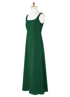 Azazie Renee Junior Dark Green A-Line Side Slit Chiffon Dress image7