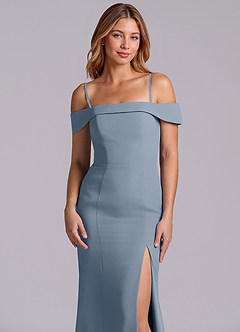Azazie Luciana Bridesmaid Dresses Twilight Sheath Off the Shoulder Chiffon Convertible Dress image7