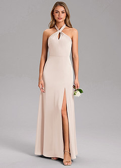 Azazie Tracie Suknie dla druhen Linia A Rozcięcie z boku Satyna elastyczna Do ziemi Sukienka image3