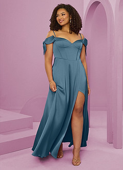 Barbie ♥ Azazie Venta Final Vestido de Bermudas de Satén Elástico de Corte en A con Vestidos sin tirantes image10