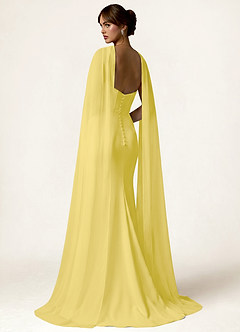 front Azazie Matching Color Chiffon Pearl Trim Scarf