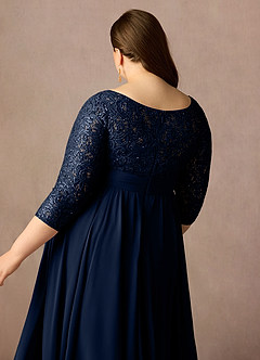 Azazie Carmena Final Sale Dark Navy A-Line Sequins Chiffon Dress image14