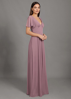 Azazie Kimber Final Sale Agave A-Line with Pockets Mesh Dress image5