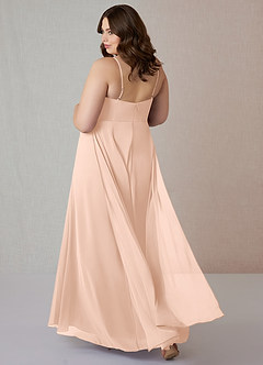 Azazie Emerald Bridesmaid Dresses English Rose A-Line Ruffled Chiffon Dress image15