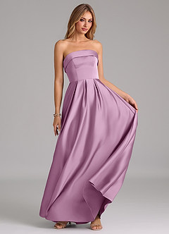 Azazie Lucienne Bridesmaid Dresses Wisteria A-Line Strapless Stretch Satin Convertible Dress image5