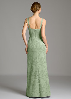 Azazie Brandi Bridesmaid Dresses Dusty Sage Mermaid Pleated Floral Burnout Dress image5