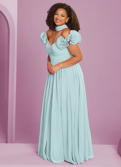 Barbie ♥ Azazie Bridesmaid Dresses Mist A-Line Off the Shoulder Chiffon Convertible Dress image5