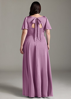 Azazie Kimber Brautjungfernkleider A-Linie Gestreift Stretch-Satin Kleid Blauregen image8