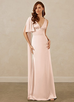 Christian Siriano Bridal for Azazie 1011 Bridesmaid Dresses Blushing Pink Mermaid Bow Stretch Satin Dress image5