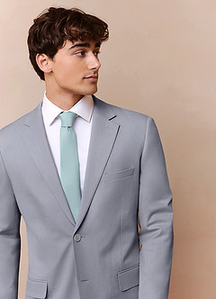 front Savile Grey Wool Blend Suit Jacket
