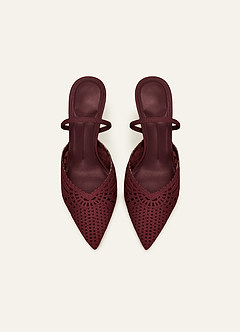 front Tkané síťované slingback podpatky pro ženy špičatou špičkou svatební boty elegantní vysoké podpatky