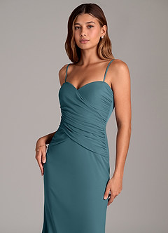 Azazie Katelyn Final Sale Bermuda Sheath Strapless Mesh Convertible Dress image2