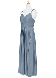 Azazie Luxy Junior Plissee Gittergewebe Kleid Staubblau image8