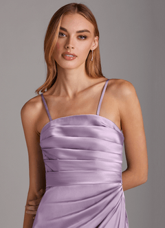 Azazie Lexie Robes de demoiselle d'honneur Robe Fourreau Convertible en Satin extensible Sans bretelle Frostiges Flieder image2