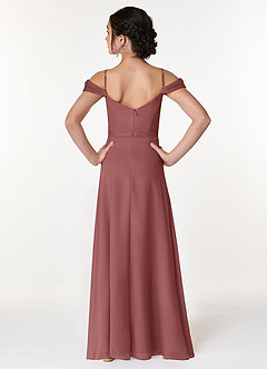 Azazie Alivia Junior Amethyst A-Line Off the Shoulder Chiffon Dress image2