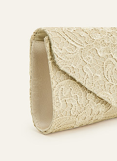 front Lace Embroidered Envelope Clutch Bag