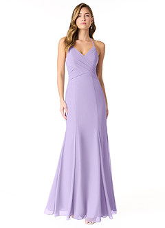 Azazie Carolina Final Sale Lilac Mermaid Ruched Chiffon Dress image1