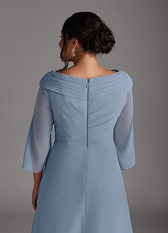 Azazie Jaycee vestidos de madre de la novia Vestido de Azul Polvoriento de Gasa de Corte En A image10