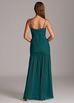 Azazie Aimie Bridesmaid Dresses Peacock Mermaid Mesh Dress image6