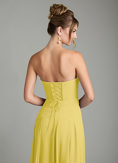 Azazie Gabriela Brautjungfernkleider Eine Linie Korsett Chiffon Kleid Kanarienvogel image11