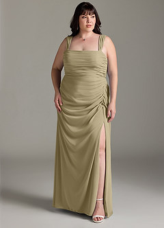 Azazie Jesaphine Bridesmaid Dresses Moss Green Sheath Bow Chiffon Dress image8