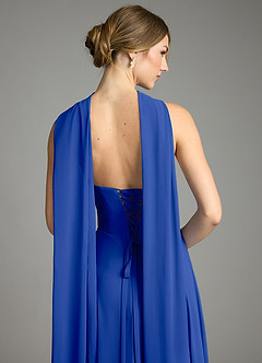 Azazie Ayla Abiti da Damigella Abito A-Line in Chiffon Scollo a Cuore Blu Reale image10