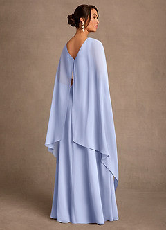 Azazie Liddie Mother of the Bride Dresses Ice A-Line Pleated Chiffon Dress image3