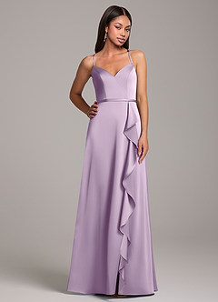 Azazie Naeem Robes de demoiselle d'honneur Robe Trapèze en Satin extensible Frostiges Flieder image5