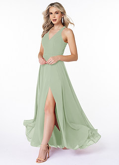Azazie Amalfi Bridesmaid Dresses A-Line Pleated Chiffon Floor-Length Dress image5