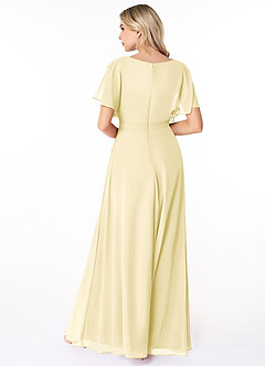 Azazie Aaliyah Modest Bridesmaid Dresses A-Line Scoop Pleated Chiffon Floor-Length Dress image2