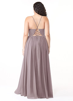 Azazie Aaida Bridesmaid Dresses Dusk A-Line Corset Chiffon Dress image8