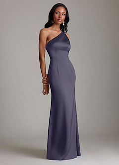 Azazie Voni Bridesmaid Dresses Stormy Mermaid One Shoulder Stretch Satin Dress image1