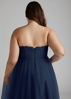 Azazie Roni Bridesmaid Dresses Dark Navy A-Line Sweetheart Neckline Tulle Convertible Dress image12