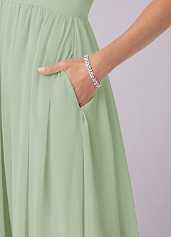 Barbie ♥ Azazie Bridesmaid Dresses A-Line Corset Chiffon Floor-Length Dress image8