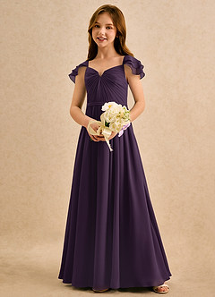 Azazie Meimei Girls Formal Flower Girl Klänningar Klä A-Line i Chiffong Plisserad image1