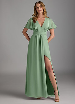 Azazie Zaniah Bridesmaid Dresses Matcha A-Line Chiffon Dress image1