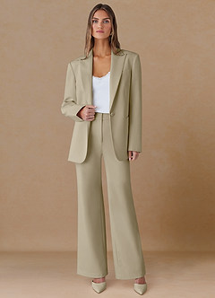front Marina Donc Pantalon droit en tissu raffiné