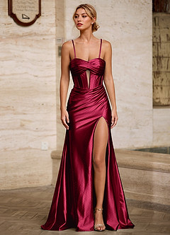 Solina Burgundy Rhinestone Prom Dress image4