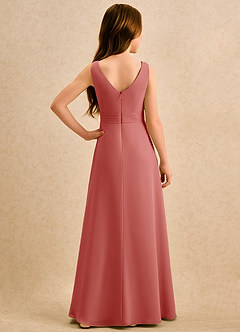 Azazie Chibi Girls Formal Flower Girl Dresses Antique Rose A-Line Pleated Chiffon Dress image2