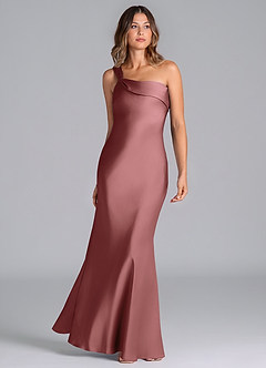 Azazie Driea Brudtärnklänningar Klä av Sjöjungfru i Stretch Satin Ena axeln Ametist image3