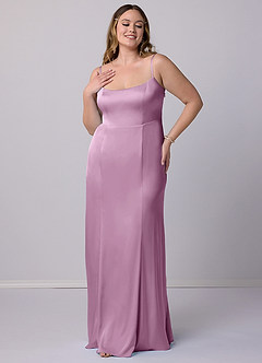Barbie ♥ Azazie Robes de demoiselle d'honneur Robe Sirène en Satin extensible Arc Glycine image8