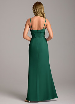 Azazie Chantel Bridesmaid Dresses Emerald Sheath Strapless Chiffon Convertible Dress image6