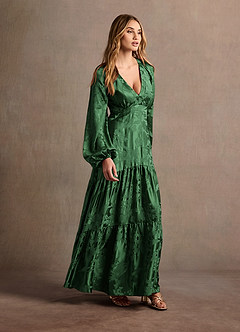 Melissa Hunter Green Long Sleeve Maxi Dress image3